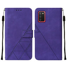 Coque Portefeuille Livre Cuir Etui Clapet Y01B pour Samsung Galaxy F02S SM-E025F Violet