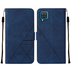 Coque Portefeuille Livre Cuir Etui Clapet Y01B pour Samsung Galaxy F12 Bleu