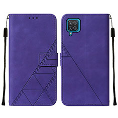 Coque Portefeuille Livre Cuir Etui Clapet Y01B pour Samsung Galaxy F12 Violet