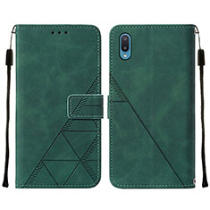 Coque Portefeuille Livre Cuir Etui Clapet Y01B pour Samsung Galaxy M02 Vert