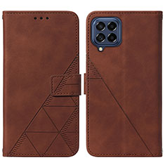 Coque Portefeuille Livre Cuir Etui Clapet Y01B pour Samsung Galaxy M33 5G Marron