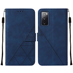 Coque Portefeuille Livre Cuir Etui Clapet Y01B pour Samsung Galaxy S20 FE 5G Bleu