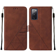 Coque Portefeuille Livre Cuir Etui Clapet Y01B pour Samsung Galaxy S20 Lite 5G Marron