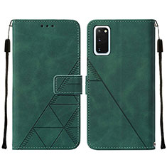 Coque Portefeuille Livre Cuir Etui Clapet Y01B pour Samsung Galaxy S20 Vert