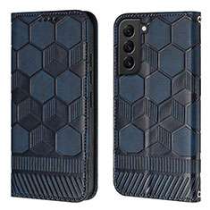 Coque Portefeuille Livre Cuir Etui Clapet Y01B pour Samsung Galaxy S21 5G Bleu