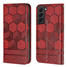 Coque Portefeuille Livre Cuir Etui Clapet Y01B pour Samsung Galaxy S21 Plus 5G Rouge