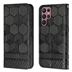 Coque Portefeuille Livre Cuir Etui Clapet Y01B pour Samsung Galaxy S22 Ultra 5G Noir