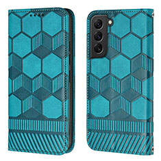 Coque Portefeuille Livre Cuir Etui Clapet Y01B pour Samsung Galaxy S25 5G Cyan