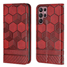 Coque Portefeuille Livre Cuir Etui Clapet Y01B pour Samsung Galaxy S25 Ultra 5G Rouge