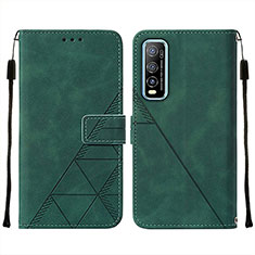 Coque Portefeuille Livre Cuir Etui Clapet Y01B pour Vivo iQOO U1 Vert