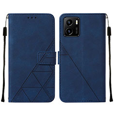 Coque Portefeuille Livre Cuir Etui Clapet Y01B pour Vivo iQOO U5x Bleu