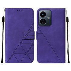 Coque Portefeuille Livre Cuir Etui Clapet Y01B pour Vivo iQOO Z6 Lite 5G Violet