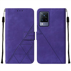 Coque Portefeuille Livre Cuir Etui Clapet Y01B pour Vivo V21 5G Violet