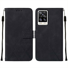 Coque Portefeuille Livre Cuir Etui Clapet Y01B pour Vivo V21e 4G Noir