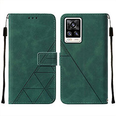 Coque Portefeuille Livre Cuir Etui Clapet Y01B pour Vivo V21e 4G Vert