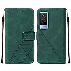 Coque Portefeuille Livre Cuir Etui Clapet Y01B pour Vivo V21e 5G Vert