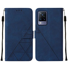 Coque Portefeuille Livre Cuir Etui Clapet Y01B pour Vivo V21s 5G Bleu