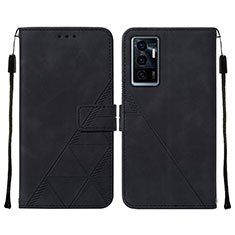 Coque Portefeuille Livre Cuir Etui Clapet Y01B pour Vivo V23e 5G Noir