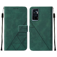 Coque Portefeuille Livre Cuir Etui Clapet Y01B pour Vivo V23e 5G Vert