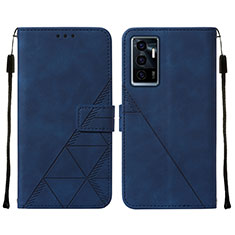 Coque Portefeuille Livre Cuir Etui Clapet Y01B pour Vivo V23e Bleu