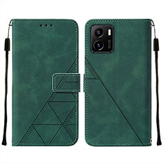 Coque Portefeuille Livre Cuir Etui Clapet Y01B pour Vivo Y10 t1 Vert