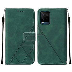 Coque Portefeuille Livre Cuir Etui Clapet Y01B pour Vivo Y21s Vert