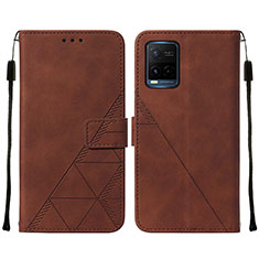 Coque Portefeuille Livre Cuir Etui Clapet Y01B pour Vivo Y33s Marron