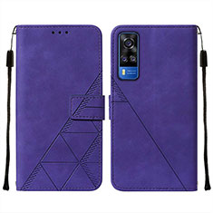 Coque Portefeuille Livre Cuir Etui Clapet Y01B pour Vivo Y51 (2021) Violet