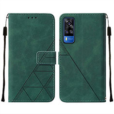 Coque Portefeuille Livre Cuir Etui Clapet Y01B pour Vivo Y53s 4G Vert