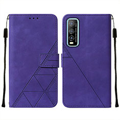 Coque Portefeuille Livre Cuir Etui Clapet Y01B pour Vivo Y70t 5G Violet