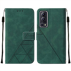 Coque Portefeuille Livre Cuir Etui Clapet Y01B pour Vivo Y72 5G Vert