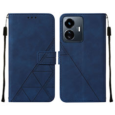 Coque Portefeuille Livre Cuir Etui Clapet Y01B pour Vivo Y77e t1 Bleu