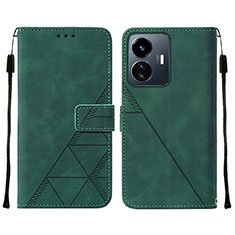 Coque Portefeuille Livre Cuir Etui Clapet Y01B pour Vivo Y77e t1 Vert