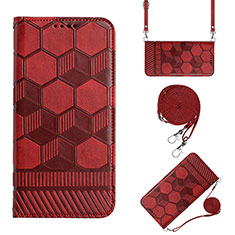 Coque Portefeuille Livre Cuir Etui Clapet Y01B pour Xiaomi Poco M4 5G Rouge