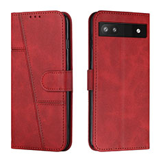 Coque Portefeuille Livre Cuir Etui Clapet Y01X pour Google Pixel 6a 5G Rouge