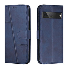 Coque Portefeuille Livre Cuir Etui Clapet Y01X pour Google Pixel 7 5G Bleu