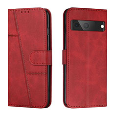 Coque Portefeuille Livre Cuir Etui Clapet Y01X pour Google Pixel 7 5G Rouge