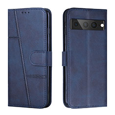 Coque Portefeuille Livre Cuir Etui Clapet Y01X pour Google Pixel 7 Pro 5G Bleu