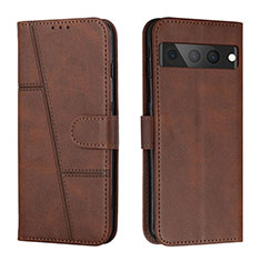 Coque Portefeuille Livre Cuir Etui Clapet Y01X pour Google Pixel 7 Pro 5G Marron