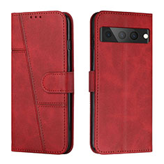 Coque Portefeuille Livre Cuir Etui Clapet Y01X pour Google Pixel 7 Pro 5G Rouge