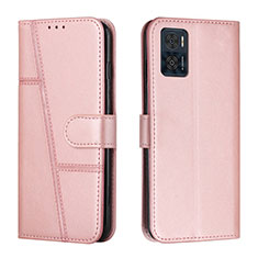 Coque Portefeuille Livre Cuir Etui Clapet Y01X pour Motorola Moto E22 Or Rose