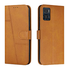 Coque Portefeuille Livre Cuir Etui Clapet Y01X pour Motorola Moto E22i Brun Clair