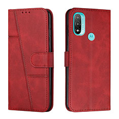 Coque Portefeuille Livre Cuir Etui Clapet Y01X pour Motorola Moto E30 Rouge