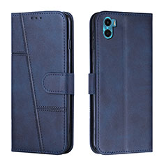 Coque Portefeuille Livre Cuir Etui Clapet Y01X pour Motorola Moto E32 India Bleu