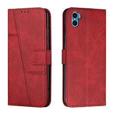 Coque Portefeuille Livre Cuir Etui Clapet Y01X pour Motorola Moto E32 India Rouge