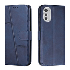 Coque Portefeuille Livre Cuir Etui Clapet Y01X pour Motorola Moto E32s Bleu