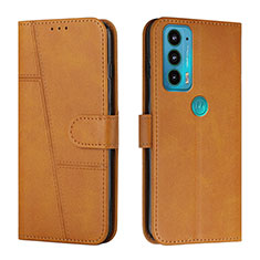 Coque Portefeuille Livre Cuir Etui Clapet Y01X pour Motorola Moto Edge 20 5G Brun Clair