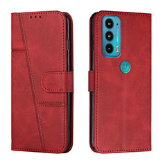 Coque Portefeuille Livre Cuir Etui Clapet Y01X pour Motorola Moto Edge 20 5G Rouge