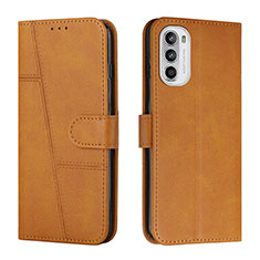 Coque Portefeuille Livre Cuir Etui Clapet Y01X pour Motorola Moto Edge (2022) 5G Brun Clair