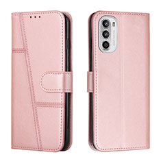 Coque Portefeuille Livre Cuir Etui Clapet Y01X pour Motorola Moto Edge (2022) 5G Or Rose